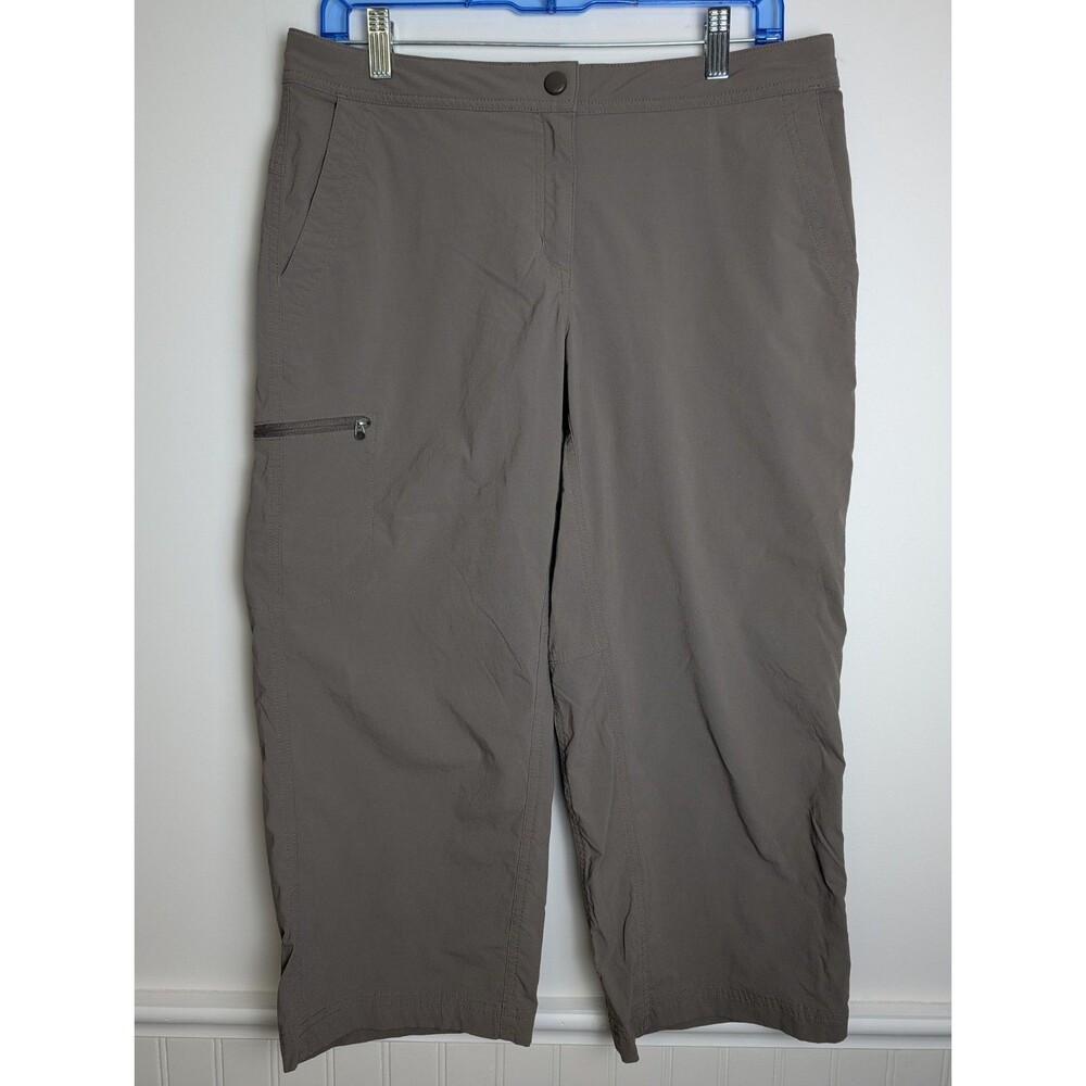L.L. Bean Women's Sz 10 Khaki Capri Hiking Pants Stretch Pockets Nylon Spandex
